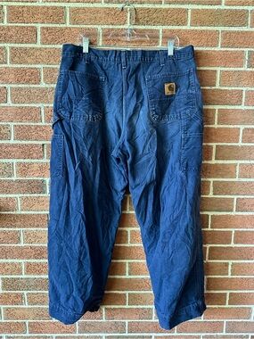 Carhartt R111 MDT Flannel Lined Dungaree Work Pants 38x30 Midnight Blue